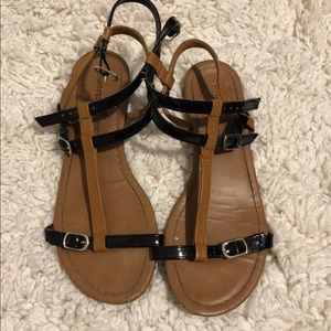 Black and Tan Sandals